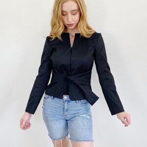 Samuel Dong Black Wrap Blazer Jacket size 8